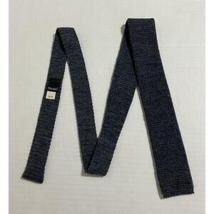 Vintage Mens Wembley Skinny Neck Tie Square End Wool Mohair Blue Heather HTF